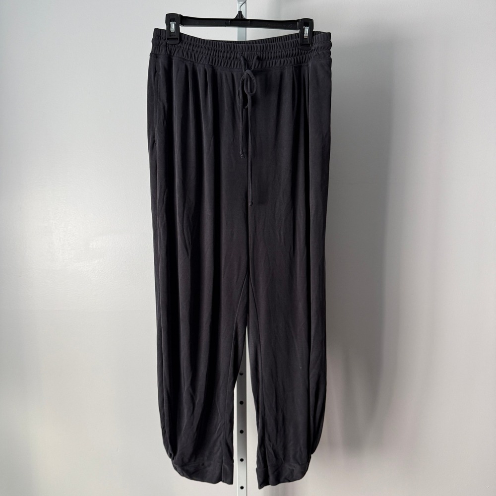 Anthro Saturday Sunday S Black Ribbed Knit Harem Jogger Pants Lounge Streetwear